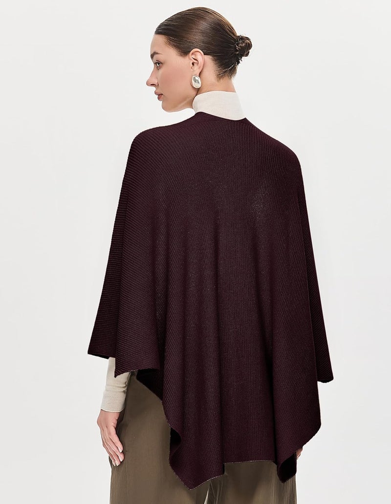 Puli Women's Elegant Shawl Wraps Soft Open Front Poncho Sweater for Spring Fall Winter - Image 4